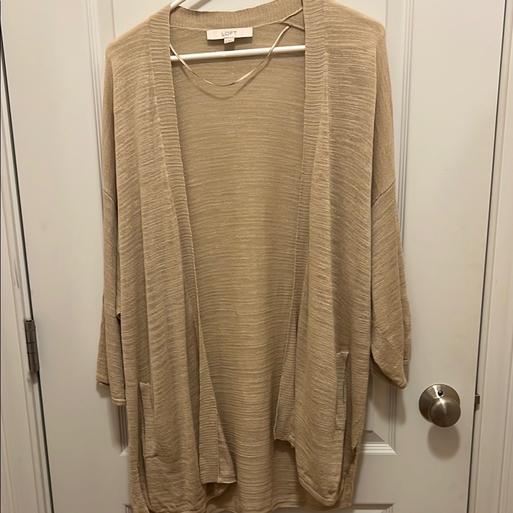 LOFT Women's Tan Sweater Cardigan